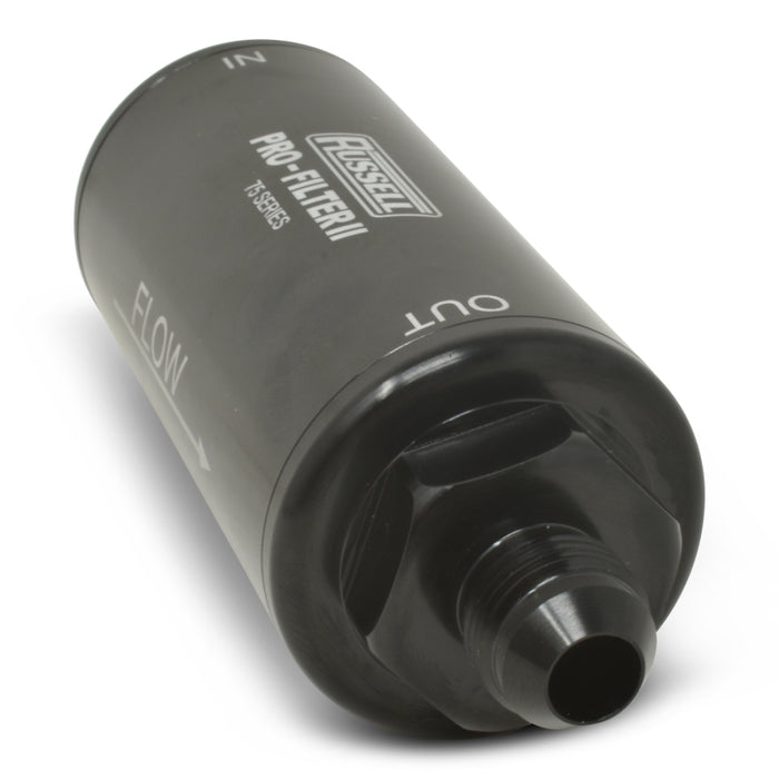 Russell Performance Profilter Fuel Filter 6.25in Long 10 Micron -6AN Inlet -10AN Outlet - Black