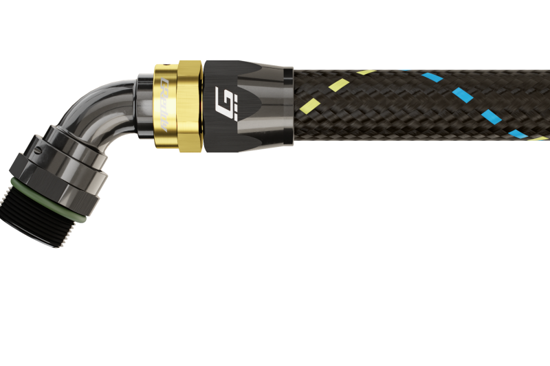 GReddy AN10 60 DEGREE ORB MALE BLACK/GOLD ANODIZED