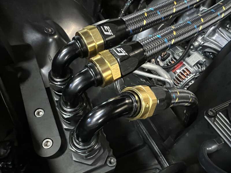 GReddy AN12 120 DEGREE HOSE END SWIVEL BLACK/GOLD ANODIZED