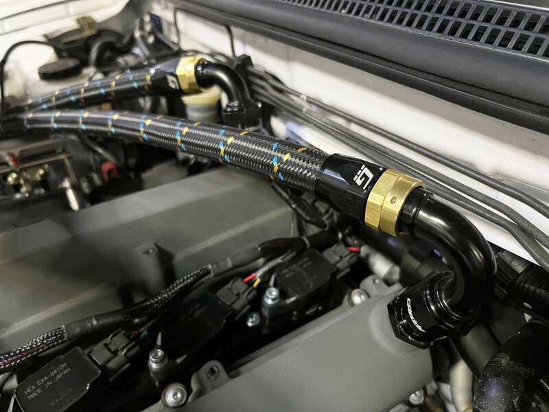 GReddy AN12 REUSABLE HOSE NYLON BRAIDED BLACK/GOLD/BLUE (PRICED PER FOOT)