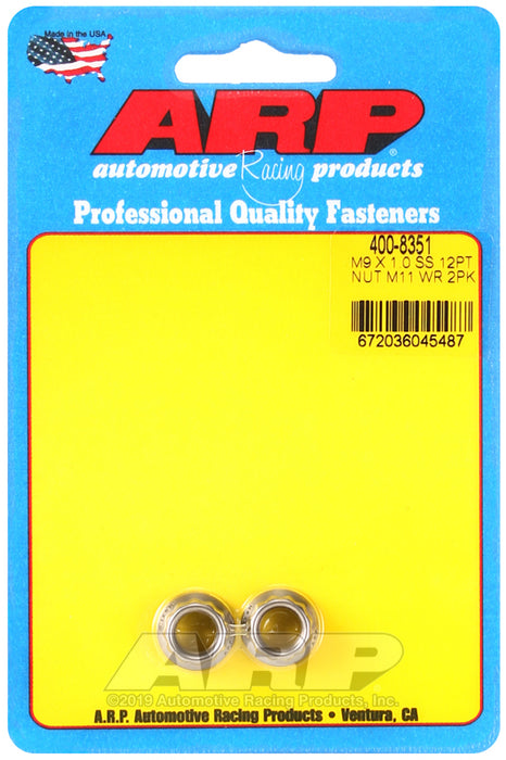 ARP M9 X 1.00 (M11 wr) SS 12pt nut kit