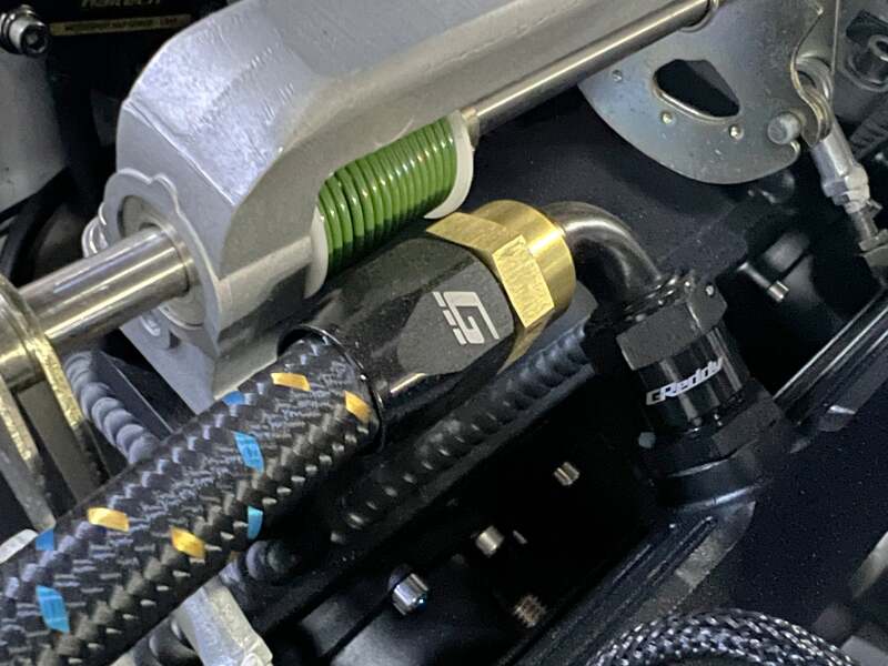 GReddy AN16 120 DEGREE HOSE END SWIVEL BLACK/GOLD ANODIZED